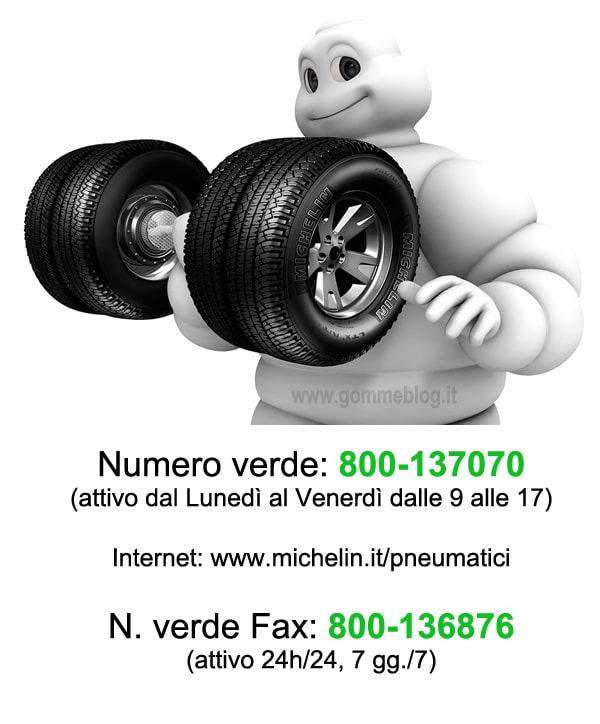 Michelin Servizio Consumatori, numero Verde pneumatici 800-136876 1