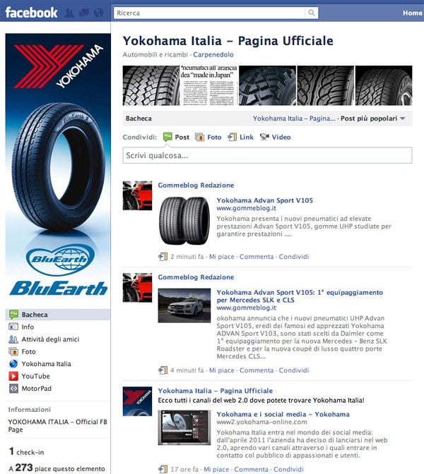 Yokohama Italia entra nei Social Media con i propri Canali Ufficiali 1
