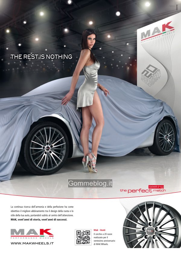 Nuova campagna Mak: una stupenda modella, un’auto “coperta” e cerchi in lega … 1