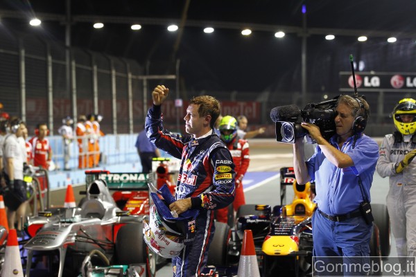 F1 Gp Singapore: Pole per Vettel con i pneumatici Pirelli P Zero Supersoft 1