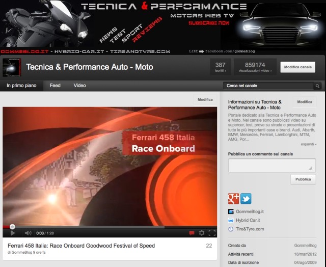 Auto Moto WEB TV: Online il canale Youtube “Tecnica e Performance” 1
