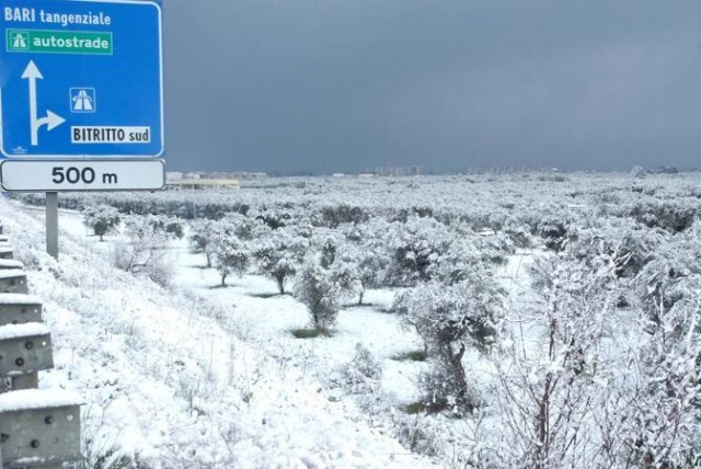 MALTEMPO: POCA NEVE IN PUGLIA, TEMPERATURE RIGIDE