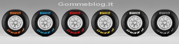 Pneumatici Pirelli F1: 6 diversi colori per 6 differenti tipi di gomma