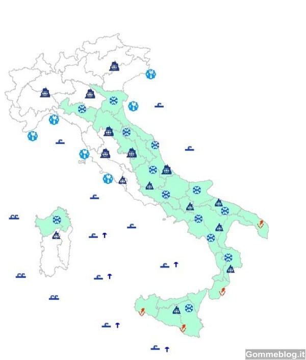 Neve: le previsioni Meteo del Bollettino Protezione Civile 5 Febbraio 2012 14