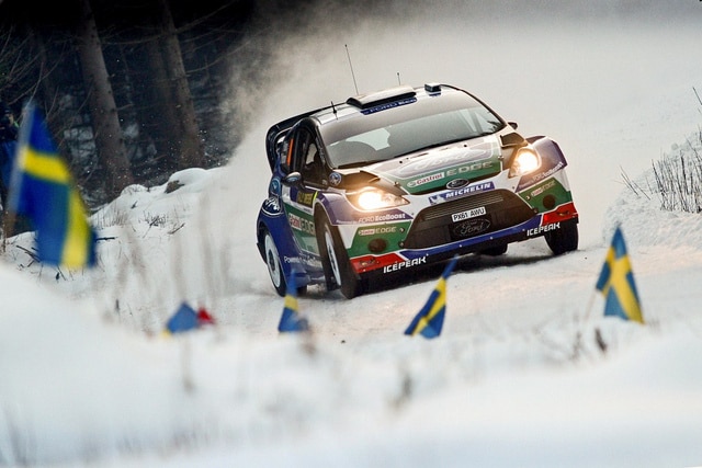 Rally di Svezia 2012: In PS2 Fiesta WRC di Ostberg in testa. Loeb penalità di 10 secondi 2