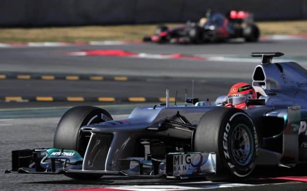 michael schumacher mercedes w03 test 2012
