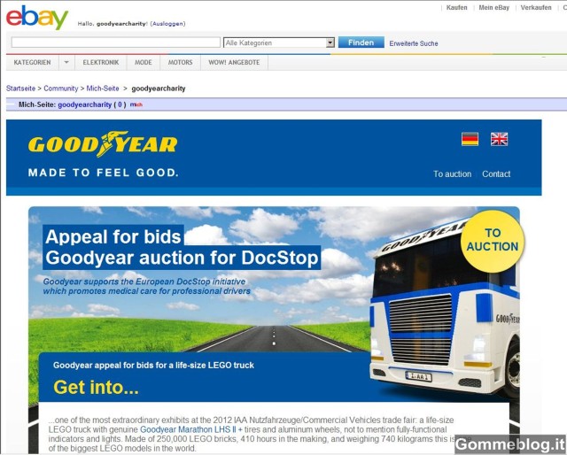 Camion in LEGO Goodyear: tutto pronto per l'asta di beneficenza su eBay 12