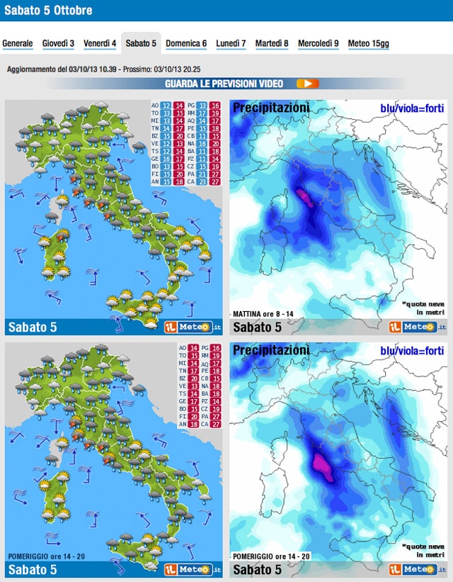 ALLARME METEO: Ciclone PENELOPE Sabato su Toscana e Lazio 7