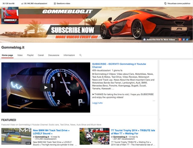 Gommeblog.it FESTEGGIA 30 Milioni di visite sul Canale YouTube 4