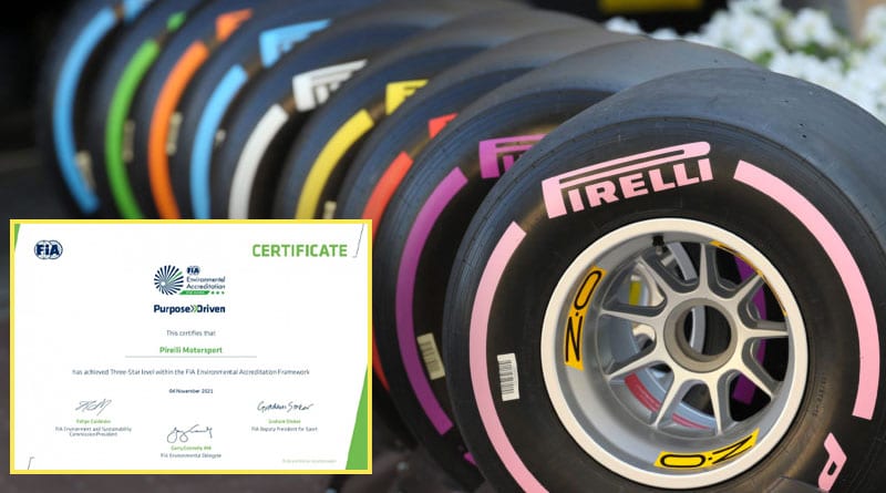 Pirelli è 1° costruttore al mondo di pneumatici a ricevere le 3 stelle Environmental Accreditation Programme FIA 1