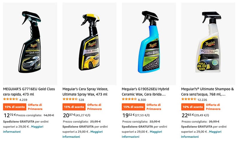 Meguiars OFFERTA AMAZON Prodotti per la Cura dell'Auto