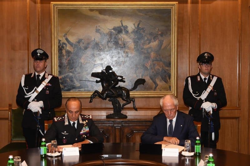 Firma del protocollo tra Carabinieri e Pirelli per la sperimentazione Cyber Tyre a Roma