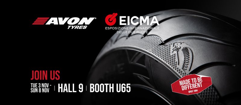Avon Tyres a EICMA 2026 nel padiglione 9 allo stand U65