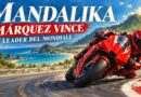 Illustrazione originale di una moto da corsa generica a Mandalika per la vittoria Sprint di Marc Márquez
